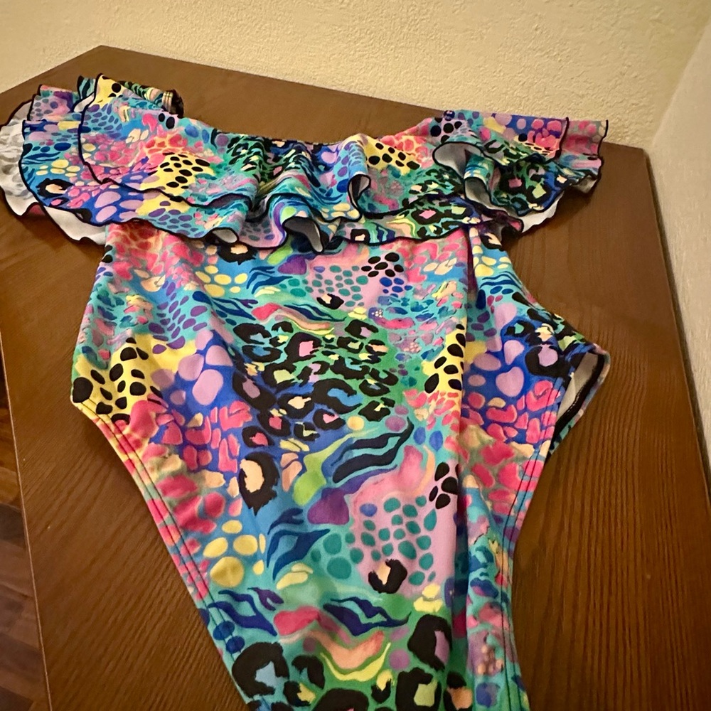 Infamous Swim X Kasey Rainbow | Rainbow Leopard Ruffled One-Piece Swimsuit